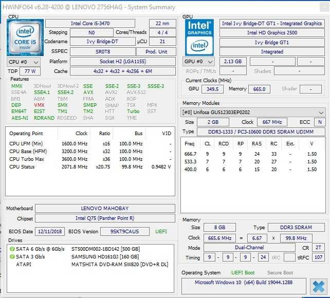 Calculator Unitate PC,Lenovo Gen3 ,I5 3470,Ram 8G,Windows 10 Office