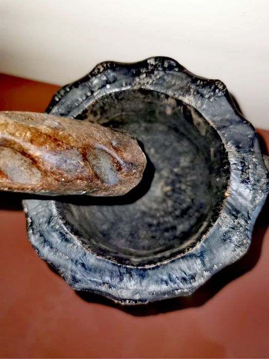 Хаванче пестник чукало селски резбован дървен комплект Испания рустико