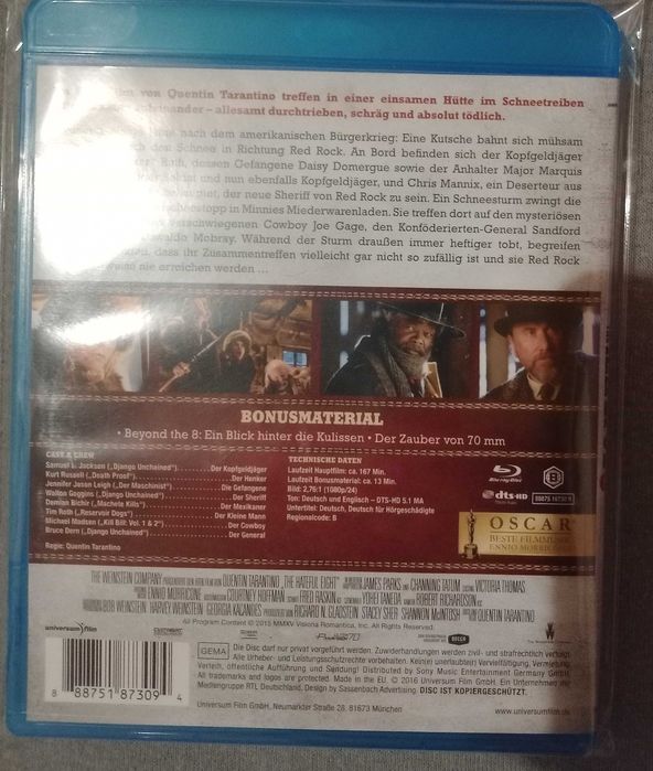 The hateful eight blu-ray филм
