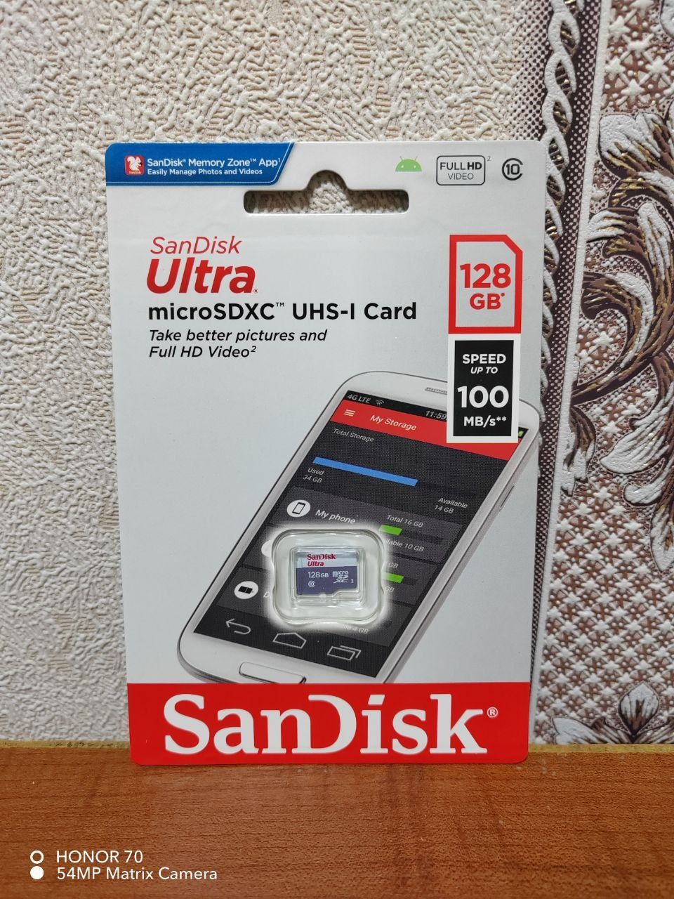 SanDisk Ultra MicroSD 128gb 100mb/s FullHD