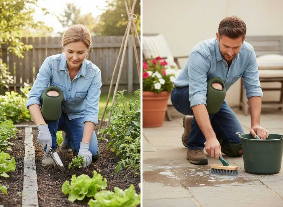 Genunchiere de protectie pentru lucru si gradinarit spuma rezistenta