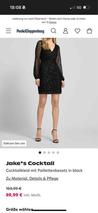 Официална рокля с черни пайети с прозрачен ръкав Jake*s cocktail