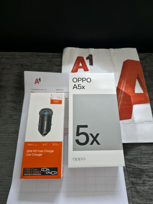 ЗАПЕЧАТАН 128GB Oppo A5x А1 Гаранция 2027г. Black Blue / Черен / Син