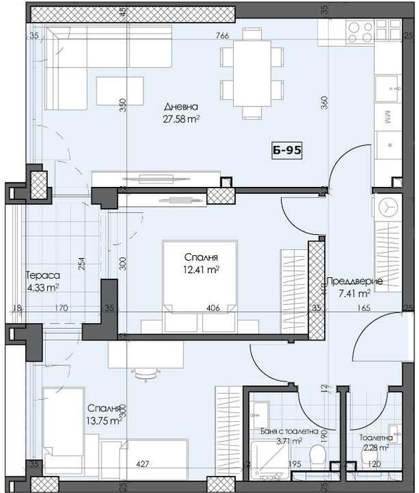 Продава се Тристаен апартамент в Пловдив, Гагарин - 99 кв.м за 1068 €/кв.м - Снимка #1