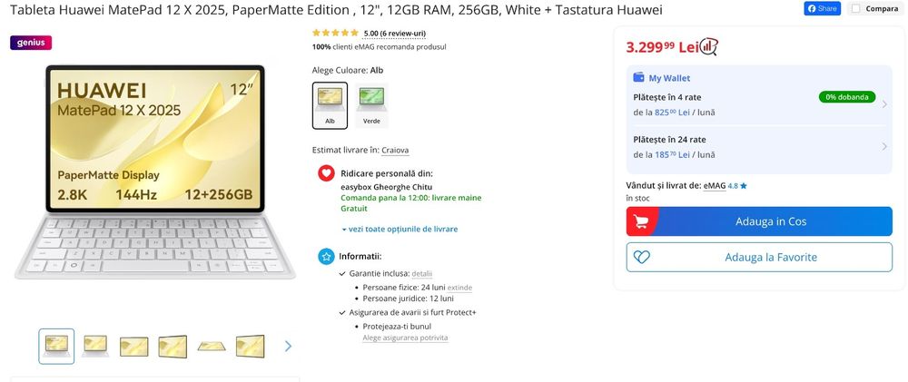 iPad killer Tableta Huawei MatePad 12X 2025, PaperMatte Edition