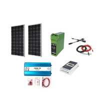 Kit solar fotovoltaic rulota/cabana 360 W pe 12 V cu invertor 7000 W