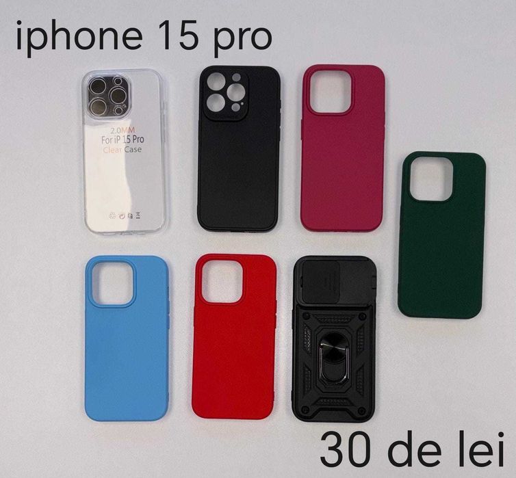 Huse, Folii, Cabluri iPhone 15 Pro - Montaj gratuit folie