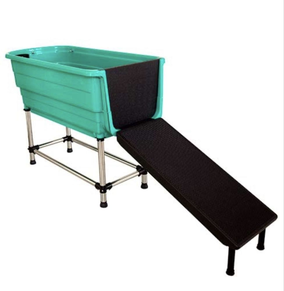 Cadă fixă cosmetică veterinară cu rampă – Model H‑119R