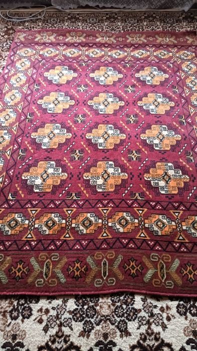 Старинный туркменский шерстяной ковер 2 на 1,5.