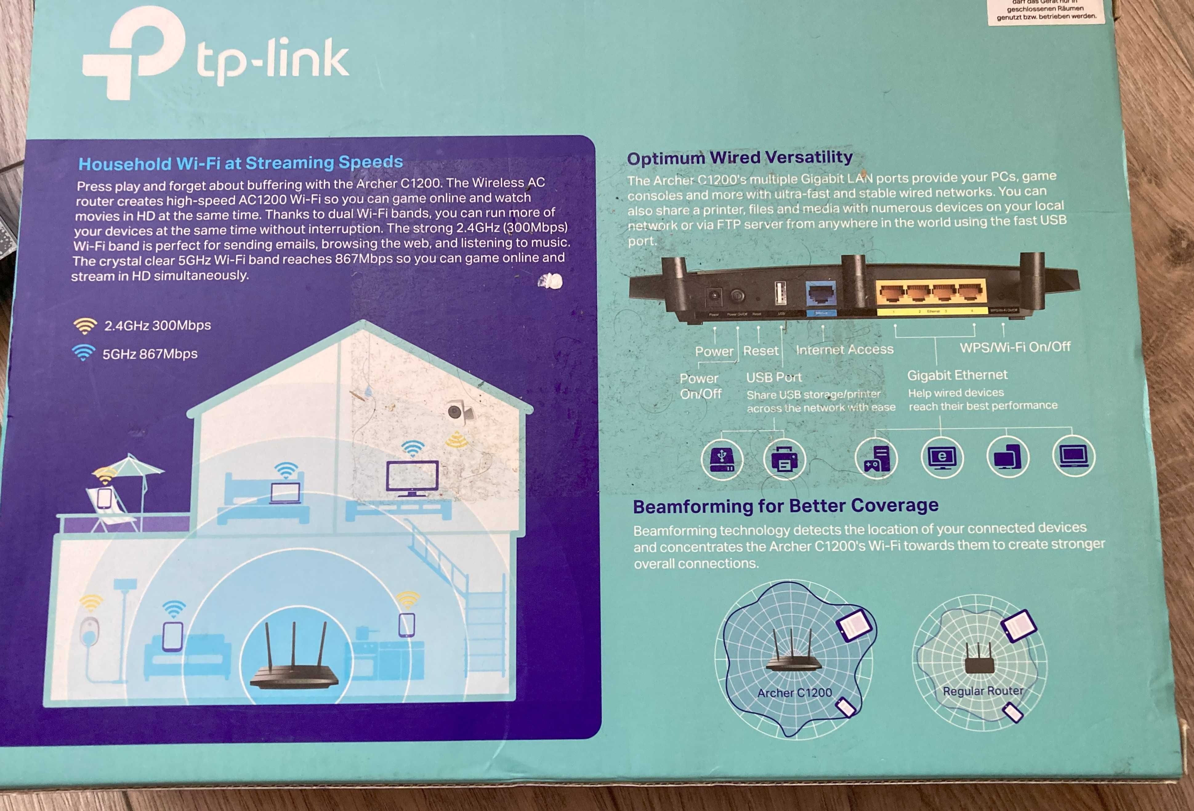Двулентов гигабитов рутер TP-Link Archer C1200, нов