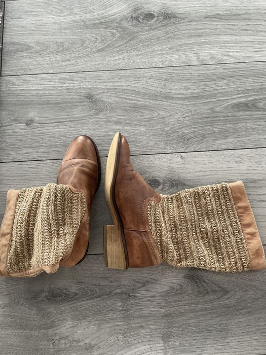 Vand cizme piele combinat cu in