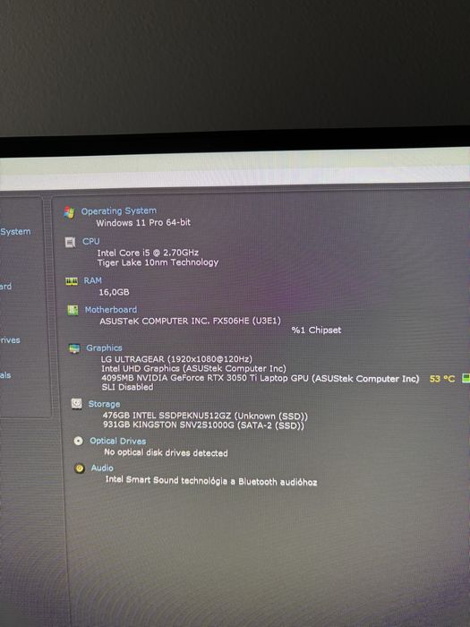 Laptop gaming ASUS TUF F15 RTX3050Ti