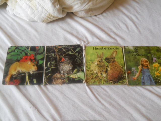 Set 4 carti cu poze cu animale pt copii 1- 3 ani Germania 1989-1990