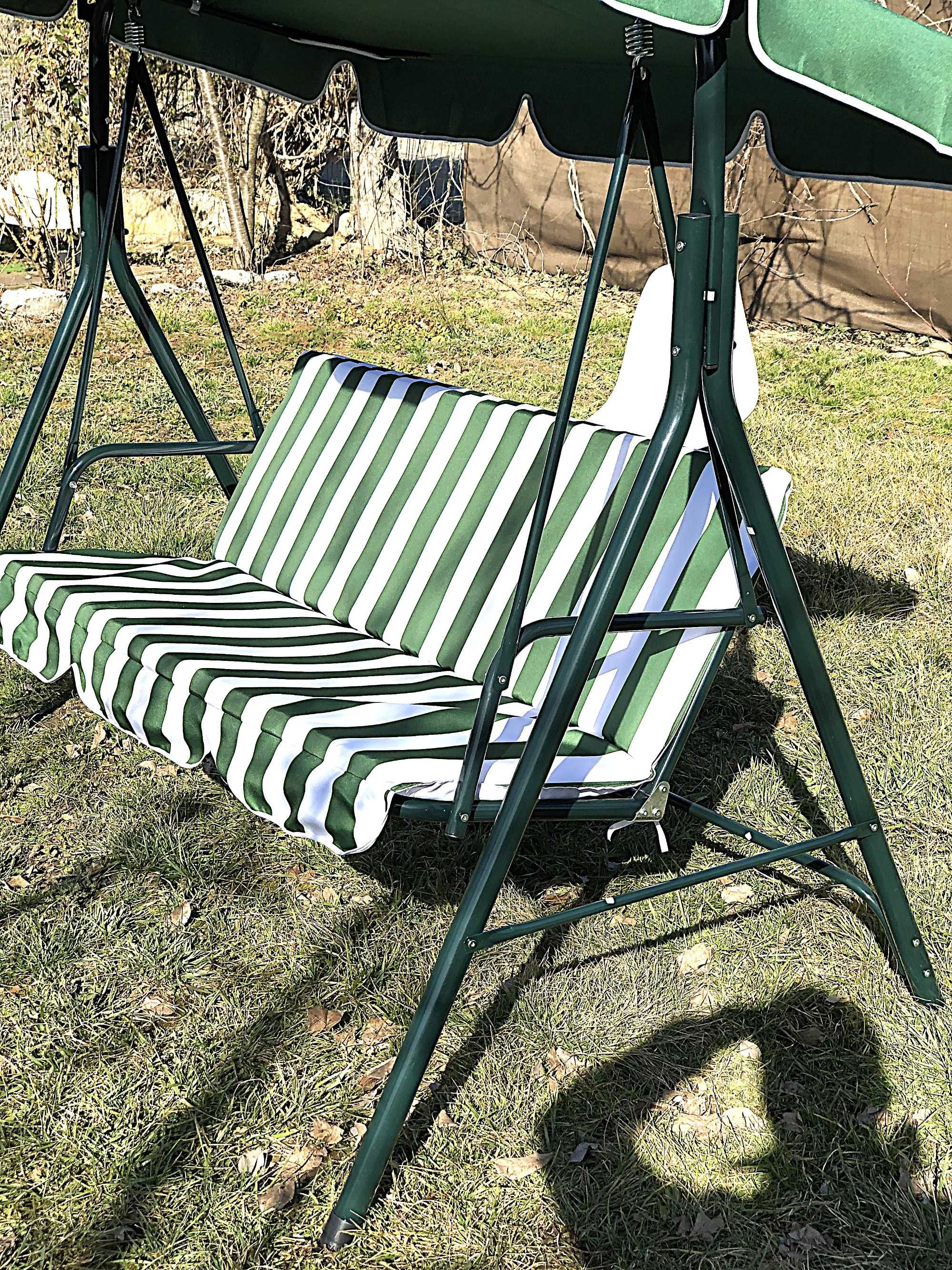 Balansoar gradina Lahore, verde, otel, 3 locuri, 200 kg