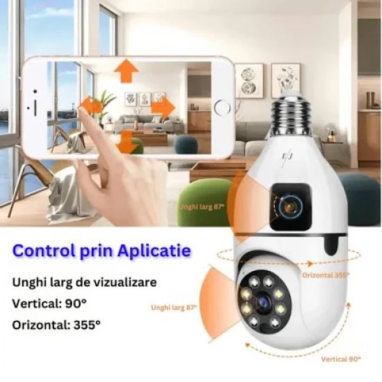 Camera de supraveghere cu panou solar 4G 360 tripla/wifi  10XZOOM