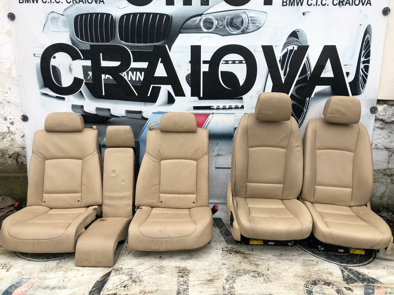 Interior piele scaune fata  crem bmw f01 f02 cu încălzire lci facelift