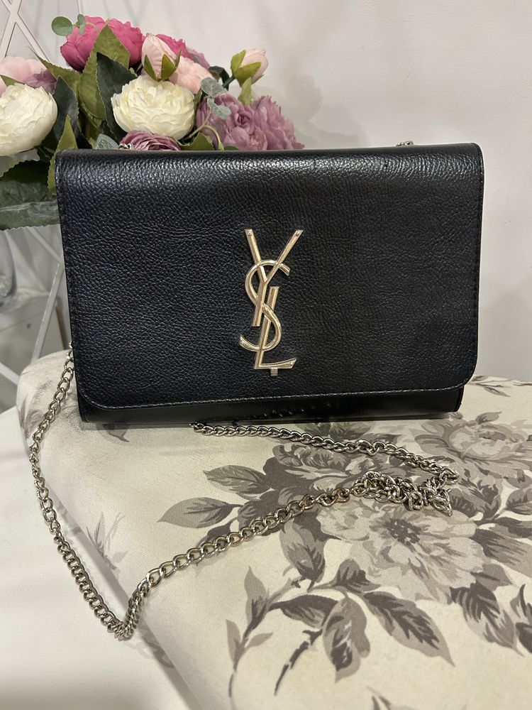 Чанта YSL черна еко кожа