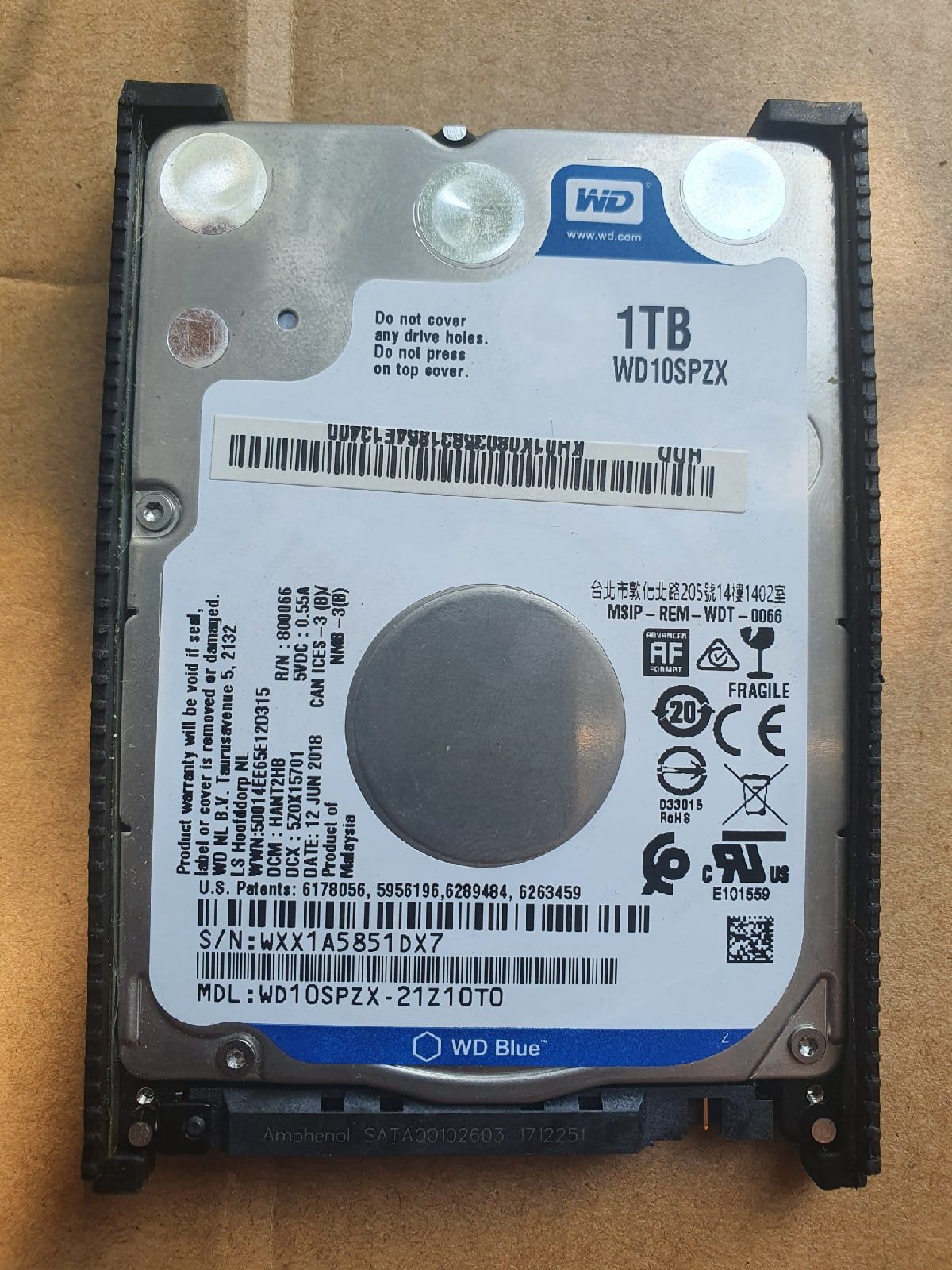 HDD жёсткий диск на ноут 1tb