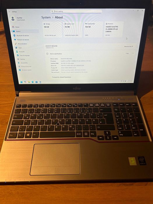 Laptop Fujitsu Lifebook E754, I5, 16GB RAM, 180GB SSD