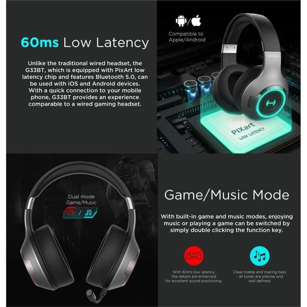 СКИДКА! Bluetooth/RGB Наушники Edifier G33BT с подсветкой  Гарнитура