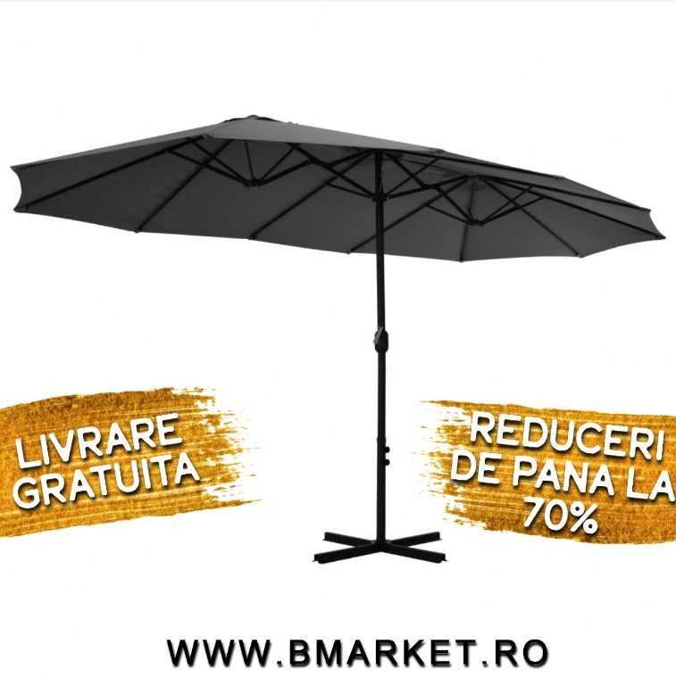 Umbrela de soare gradina/terasa 460×270 cm Gri Antracit LATINA