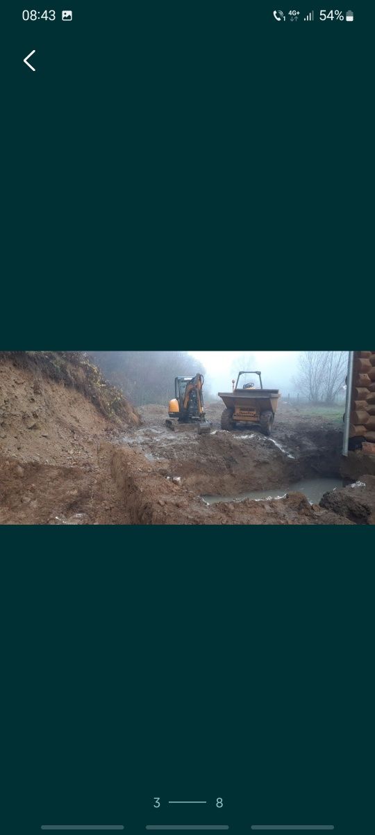 Gauri piloni . Stalpi gard.montaj fose septice.excavare miniexcavator
