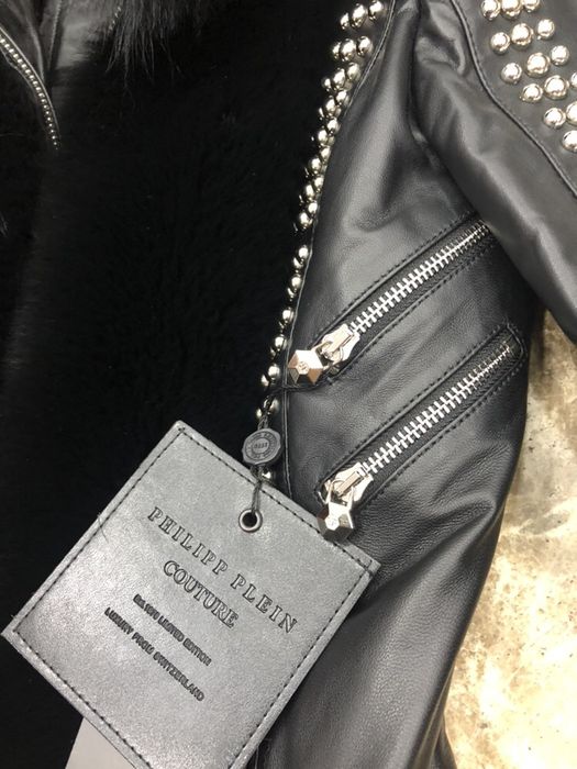 Geaca Philipp Plein editie limitată/piele naturala,blana VULPE