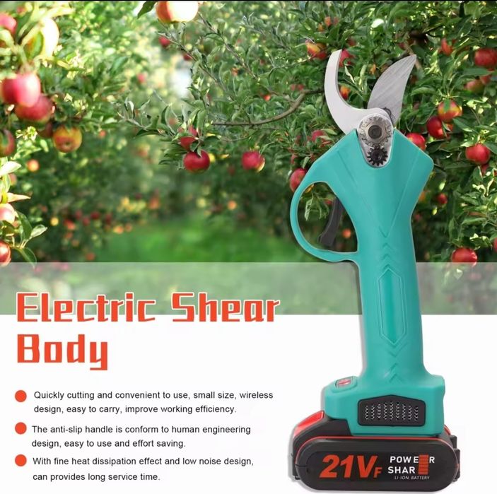 Foarfeca electrica pentru pomi, vita de vie pe 2 baterii