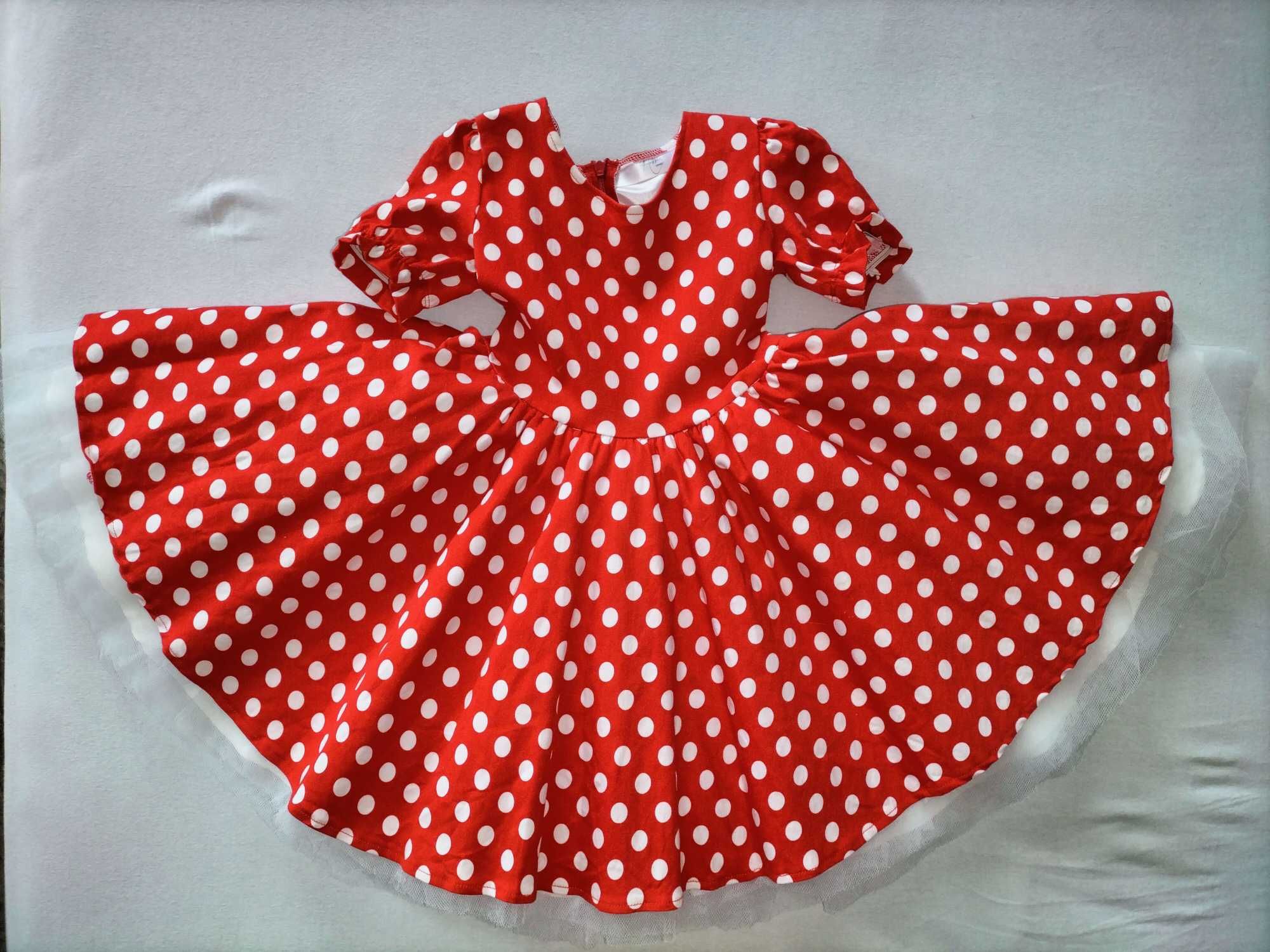 Set Minnie superb mama-fiica rochite rosii cu buline albe