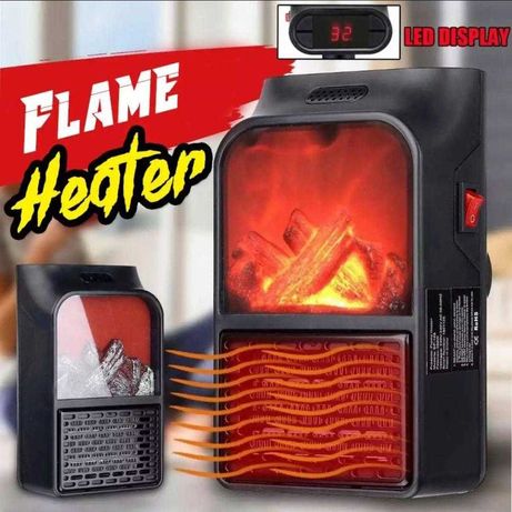 Мини печка духалка Flame Heater имитираща жив огън 1000W