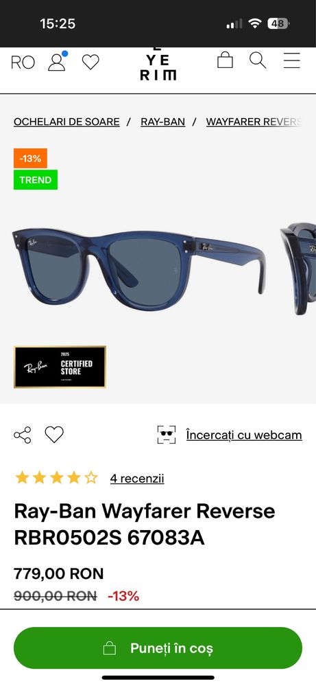 Ochelari RayBan albastri!