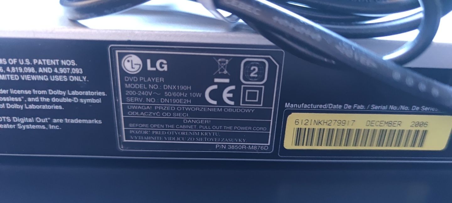 LG dvd player DNX190H