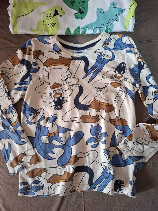 Детски лот памучни блузки 7бр плюс дънки с ластик 128 размер