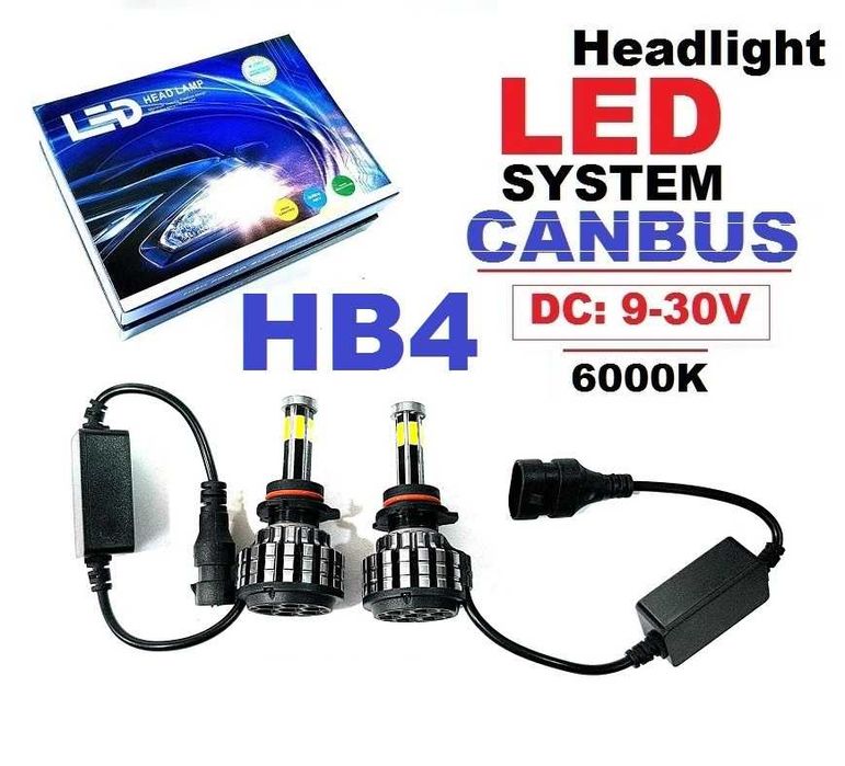 Set 2 buc led becuri Hb4 6 fete 55W 6000K 360° 9-30V 5200 lm Ip68