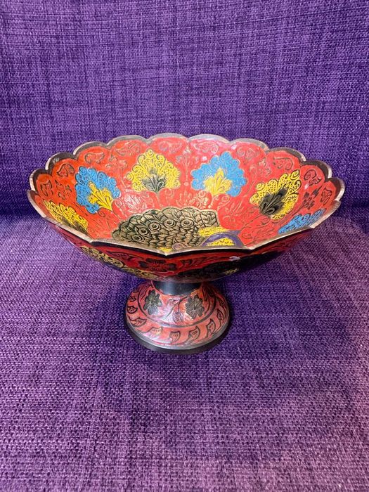 Cupa/ castron din metal cu decor cloisonne