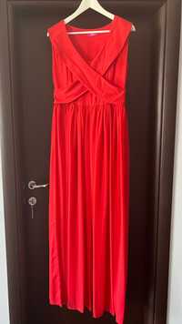 Rochie de ocazie roșie, model creat la atelier de croitorie