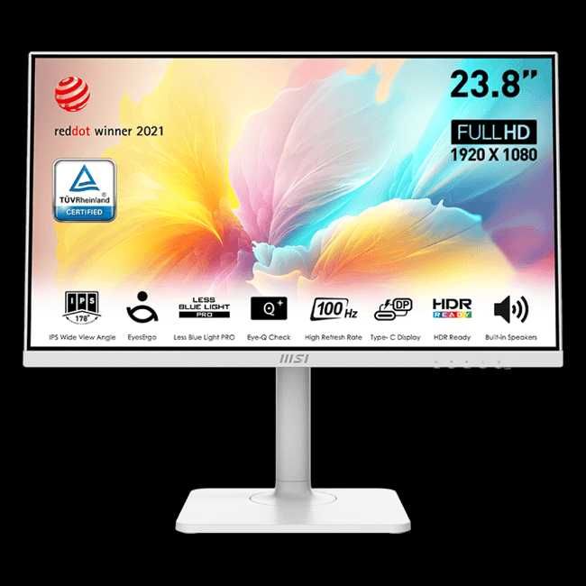 MSI — 24″ Modern MD2412PW Monitor, 100hz, FHD (1920×1080), White