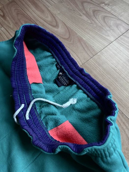 Pantaloni pants sweats joggers Columbia vintage baggy cotton turquois