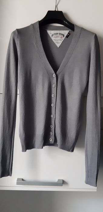 Pulover Tommy Hilfiger bumbac 100%,nou, gri fin superb S