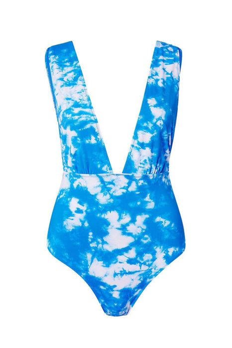 нов син цял бански,нов, размер М, вълни, море, Undiz