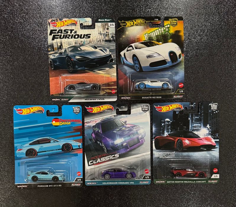 Hot Wheels Premium Tarmac Mini gt Matchbox Bugatti Mclaren Porche BMW