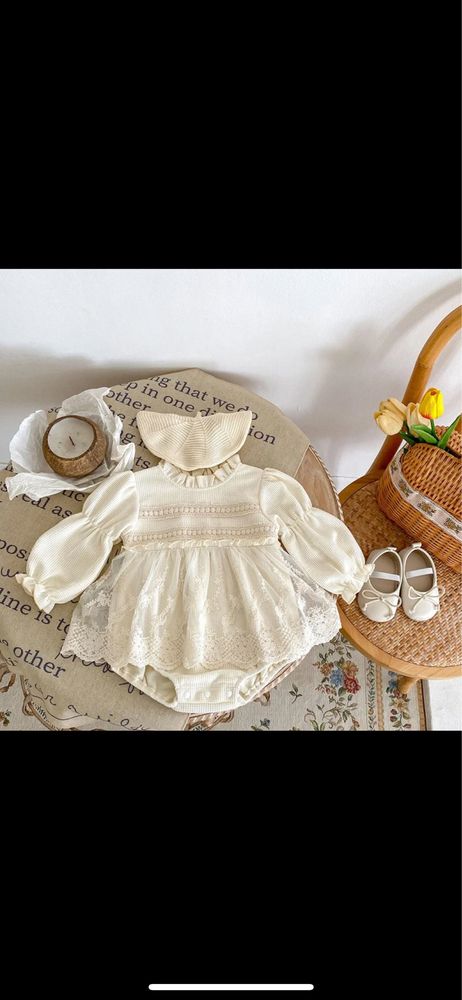 Нова Детска/бебешка кремава рокля за 12 месеца