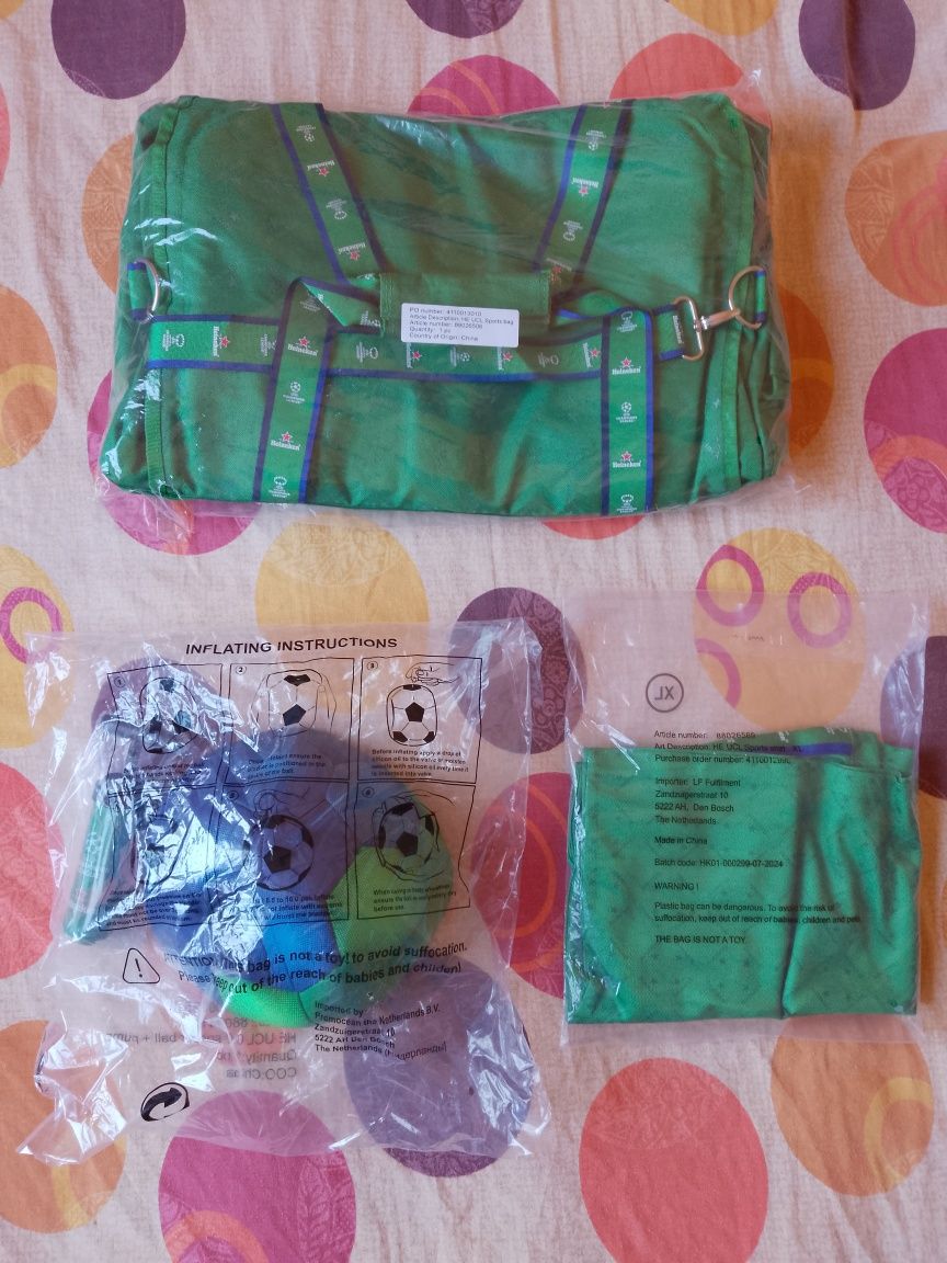 Kit suporter Heineken UEFA Champions League, tricou, minge și geantă