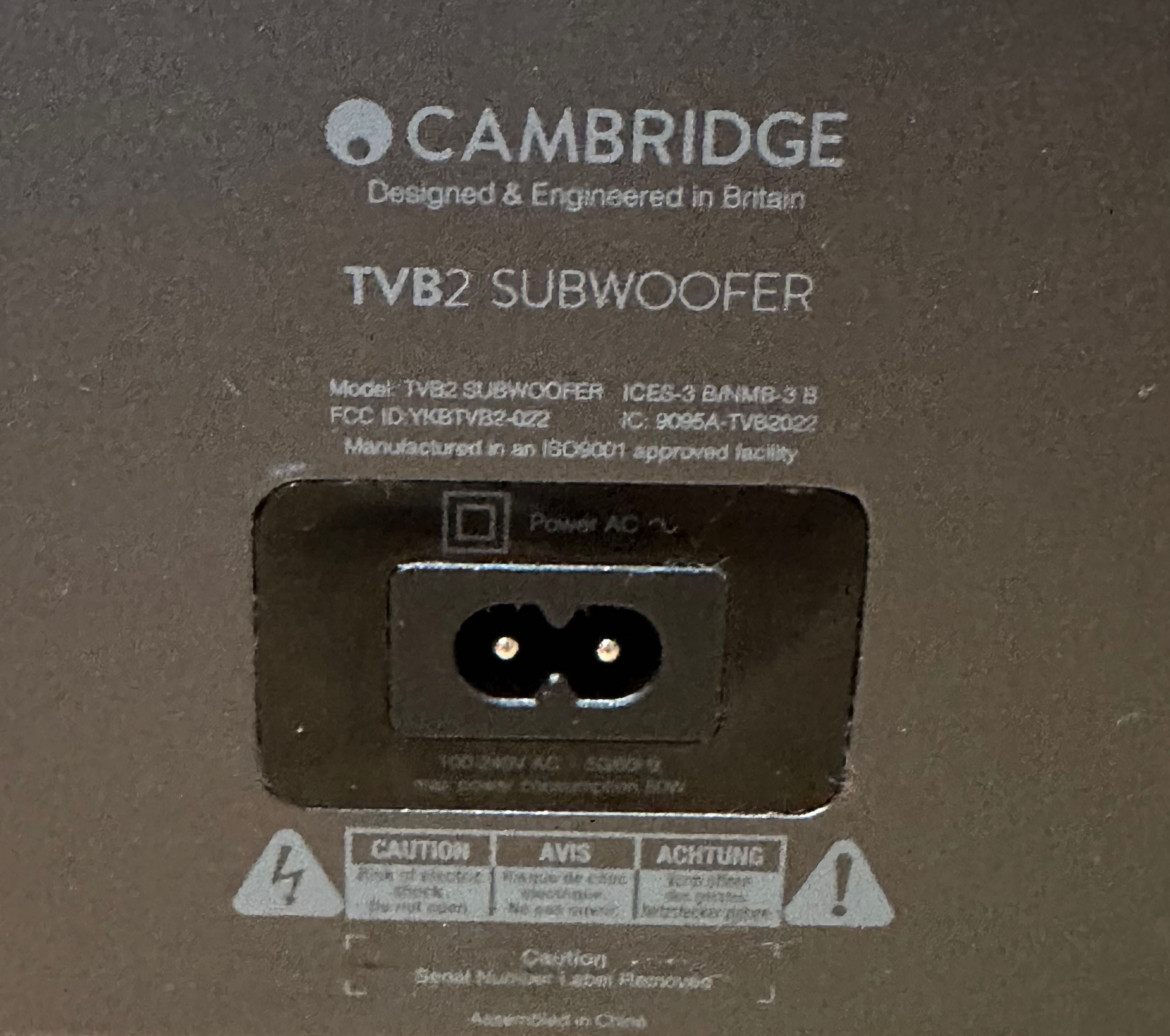 Оригинален Cambridge Subwoofer Bass   TVB2 Черен - Закупен от Англия
