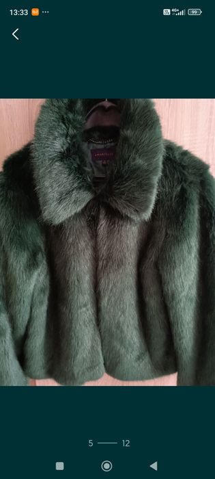 Палто с еко косъм