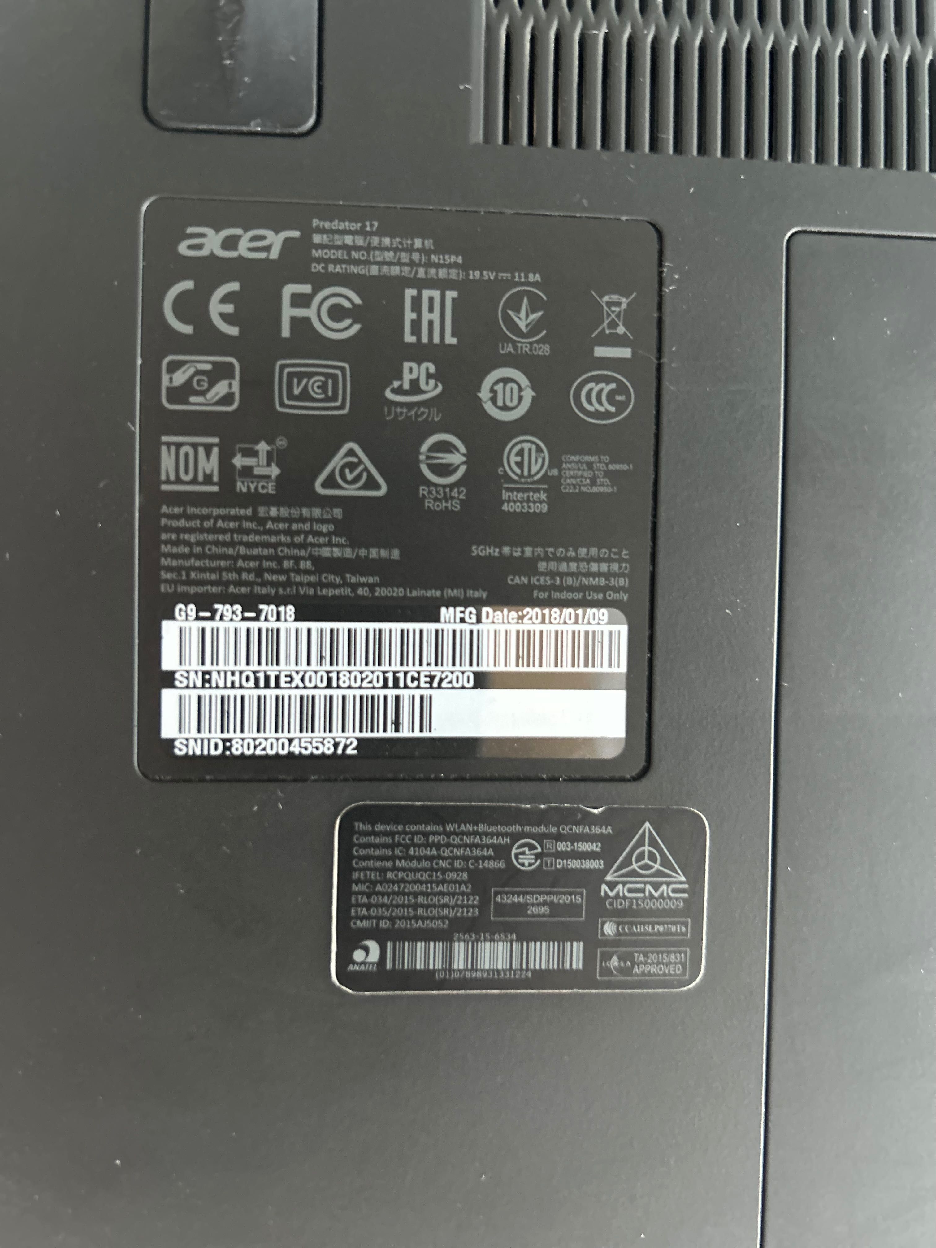 Gaming Лаптоп Acer Predator 17