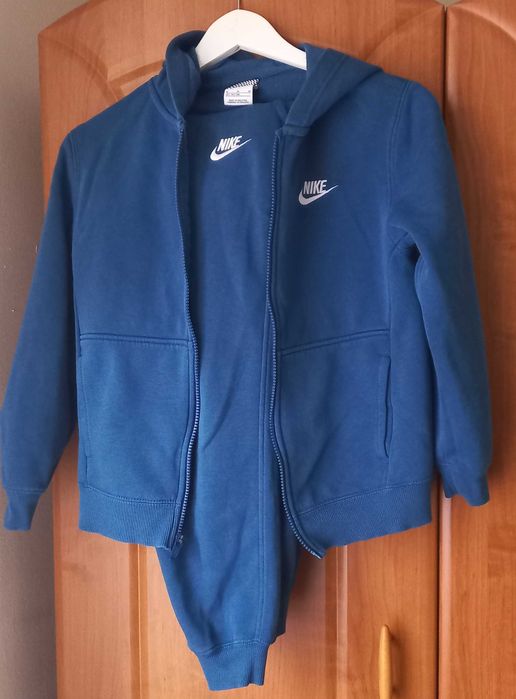 Nike - Спортен екип с цип и качулка, Син, 137-147 CM