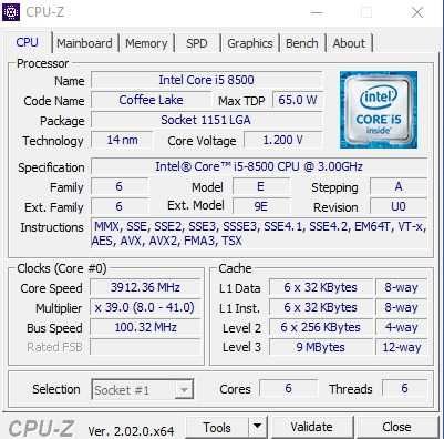 Процесор Intel i5-8500 до 4.10GHz , socket 1151 Coffee Lake