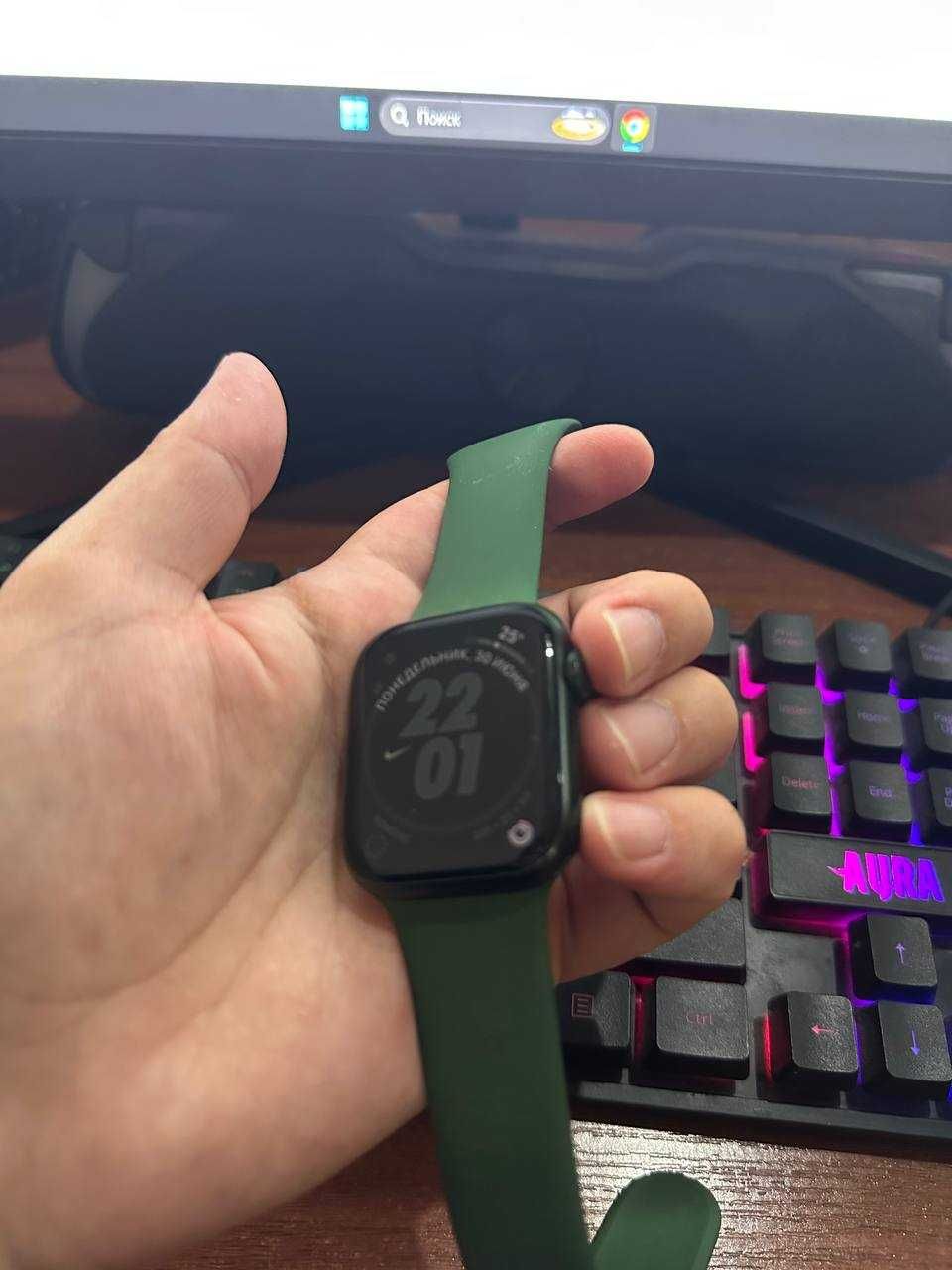 Apple Watch 7 green 45 mm ORIGINAL СРОЧНО или ОБМЕН на КОМПЬЮТЕР ! ПК