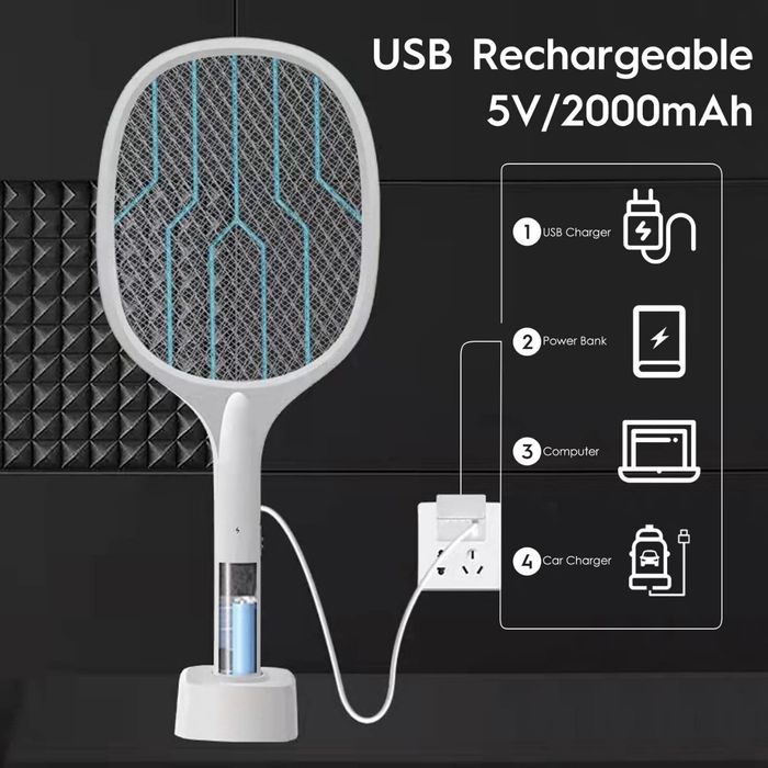 Электрическая лампа-мухобойка и ракетка Mosquito Zapper 2IN1